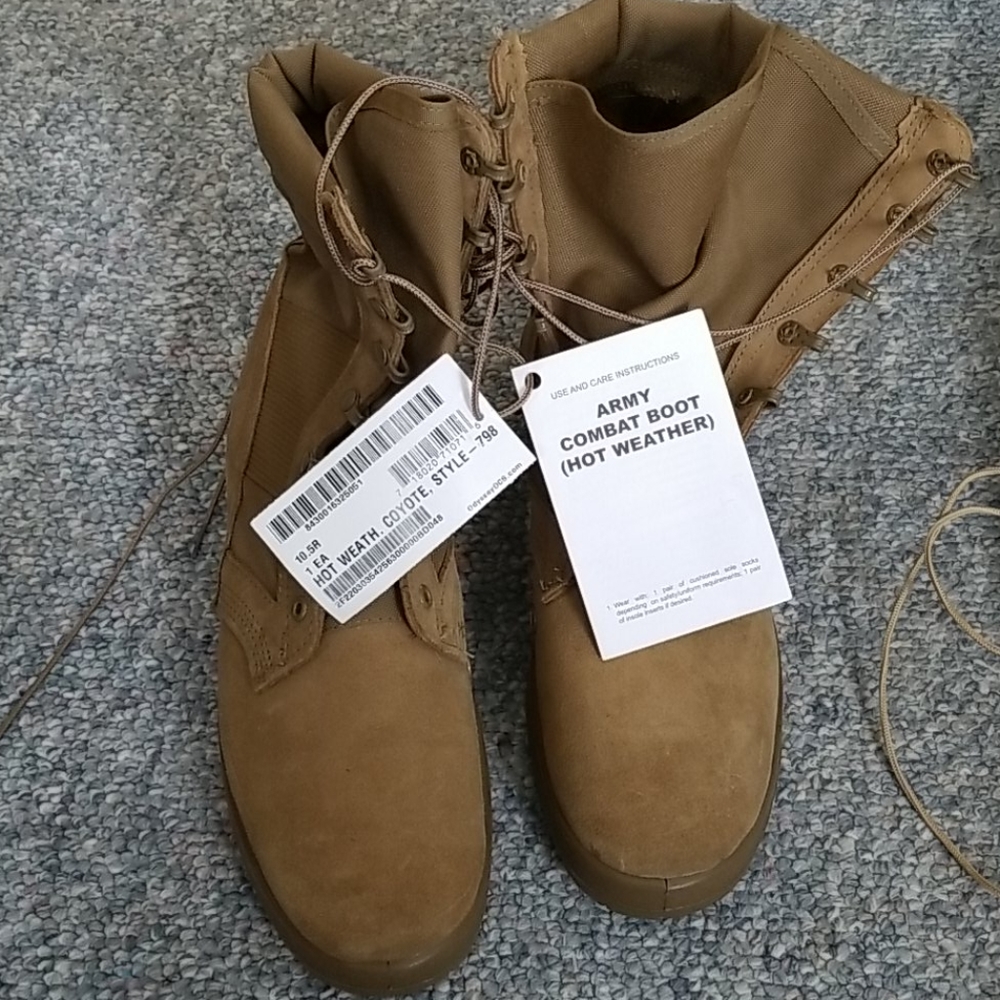 Army issue coyote hot weather boots